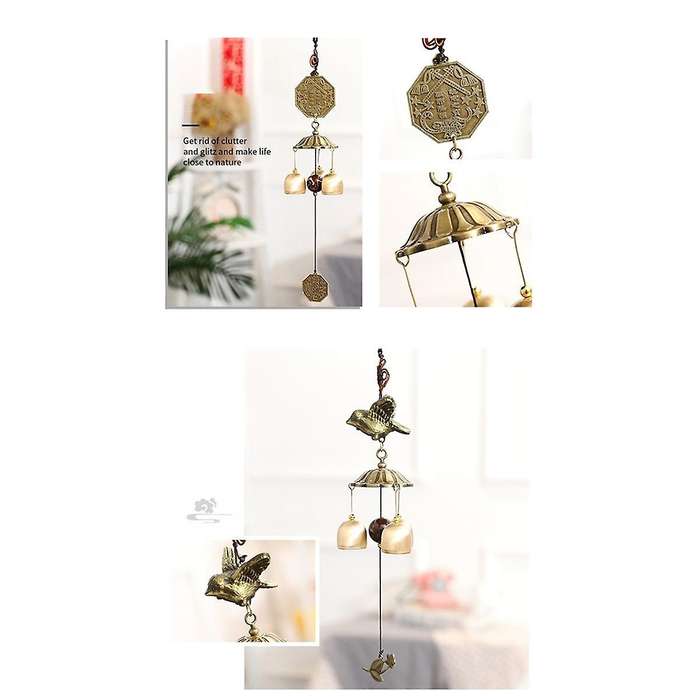 Bagua Mascot Metal Wind Chime Pendant, Copper Bell, Japanese Pendant