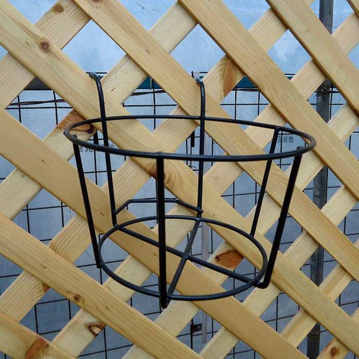 Balcony Flower Stand European Style Wrought Iron Railing Potted Hanging Sill Wall Mount(black)
