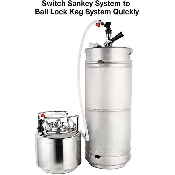 Ball Lock Conversion Kit, Coupler Adapter FPT 5/8 Thread Stainless Steel Ball Lock Quick Disconnect