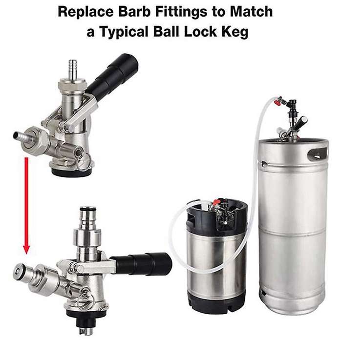 Ball Lock Conversion Kit, Coupler Adapter FPT 5/8 Thread Stainless Steel Ball Lock Quick Disconnect