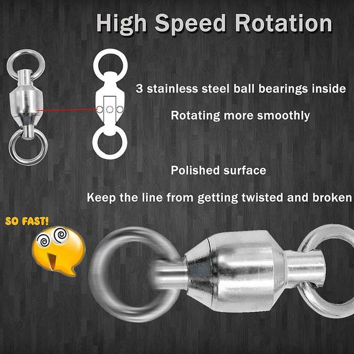 Ball Bearing Swivel, Welding Rings, Solid Rings Connectors Ocean Sea Stainless Steel50Pcs