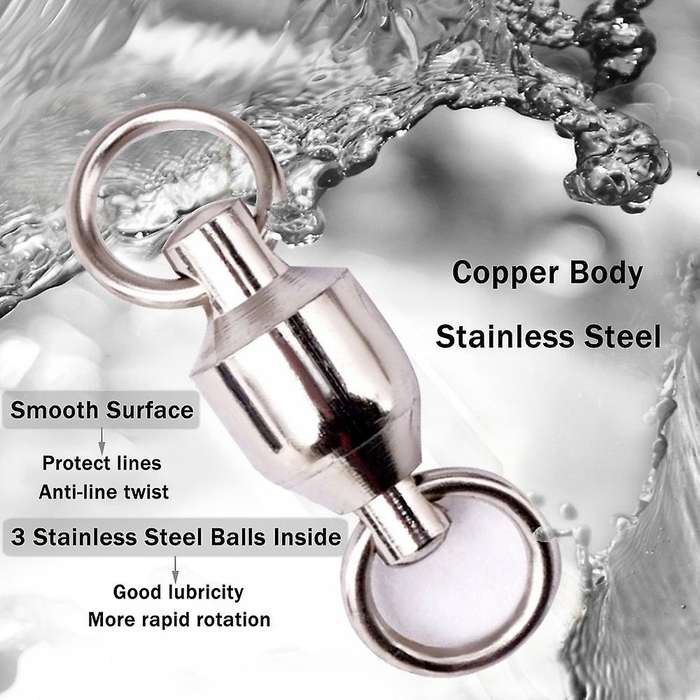 Ball Bearing Swivel, Welding Rings, Solid Rings Connectors Ocean Sea Stainless Steel50Pcs