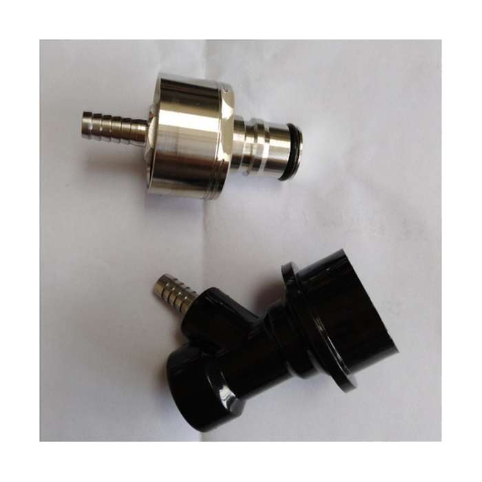 Ball Lock Disconnect Carbonation Cap - Stainless Steel Carbonation Cap with 5/16inch Barb Ball Lock