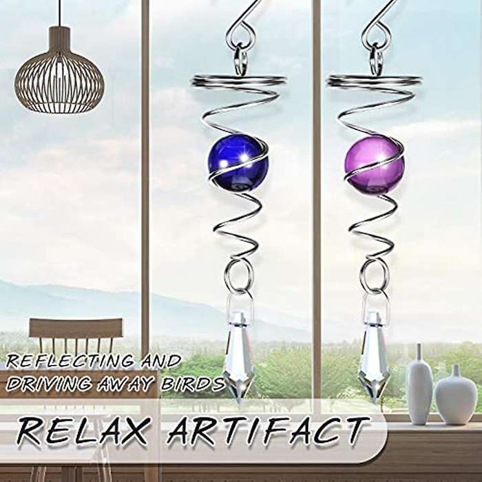 Ball Spiral Tail Decorative Wind Spinner Stabilizer Wind Hanging Wind Ball Spinner for Garden Decor