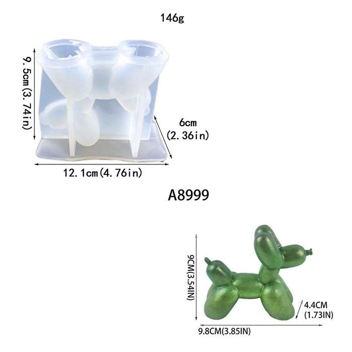 Balloon Dog Silicone Mold for Handmade Candle Plaster Soap Epoxy Resin Chocolate Decoration Gypsum I