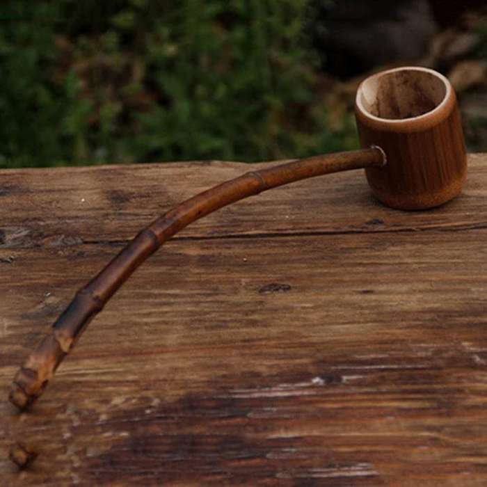 Bamboo Long Handle Water Scoop Bath Ladle Scoop Garden Tea Ceremony Bathroom ,5 x 7 x 38cm