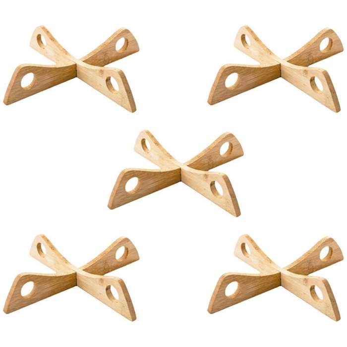 Bamboo Pot Stand Trivet Pan Rack Heat Insulation Anti-Heat Wooden Cup Dish Holder Kitchen Gadget