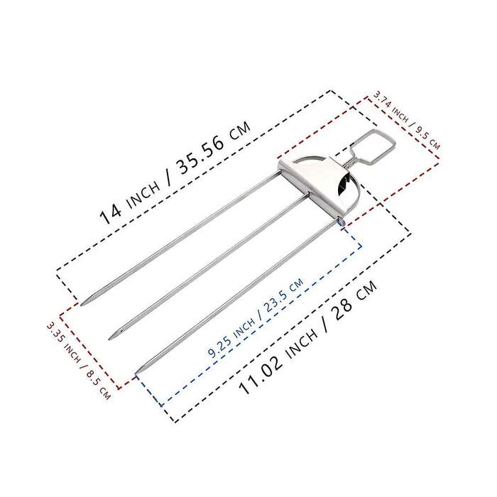Barbecue Skewers Stainless Steel for Grill Outings Cooking Tools,2-pack Set 14inch Bbq Shish Kabob S