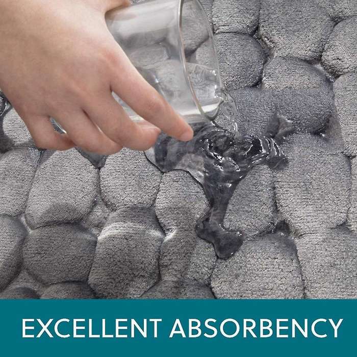 Bathroom Bath Mat Thicken Non-Slip Memory Foam Pad Carpet Cobblestone Embossed Floor Rug Entrance Do