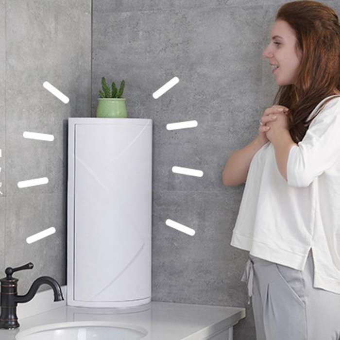 Bathroom Organizer Accessories Toilet Rotating Cabinet Storage Rack Plastic Multifunction Shower She