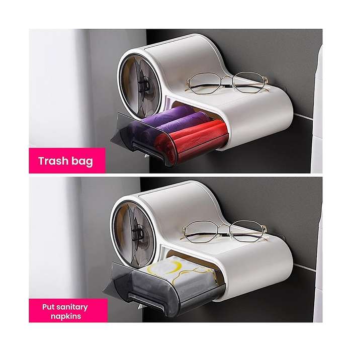 Bathroom Toilet Paper Holder Paper Tissue Box Plastic Toilet Dispenser Roll Paper Storage Box Free