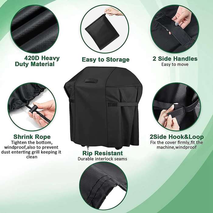 BBQ Cover, Waterproof 420D Heavy Duty Oxford Fabric Outdoor Dustproof Gas Grill Cover for BBQ Access