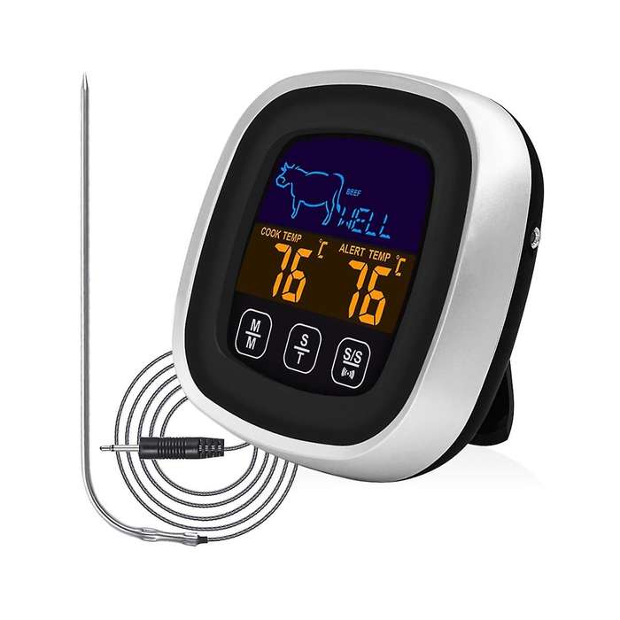 BBQ Cooking Food Thermometer Digital BBQ Oven Meat Cooking Grill Thermometer with Timer Temperature