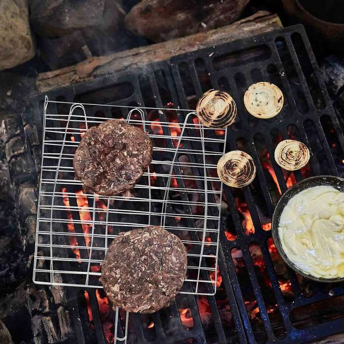 BBQ Fish Grill Net Barbecue Grilling Fish Rack Non-Stick Grilling Basket Wood Handle Barbecue Tool