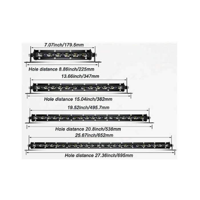 Beach 54w 20inch 18led Long Bar Light for Off-road Beach Single Row Center Grid Spot Light
