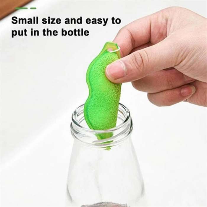 Beans Bottle Cleaning Sponge Kitchen Cup Clean Brush Reuseable Bottle Cleaning Sponge Glass Bottle C