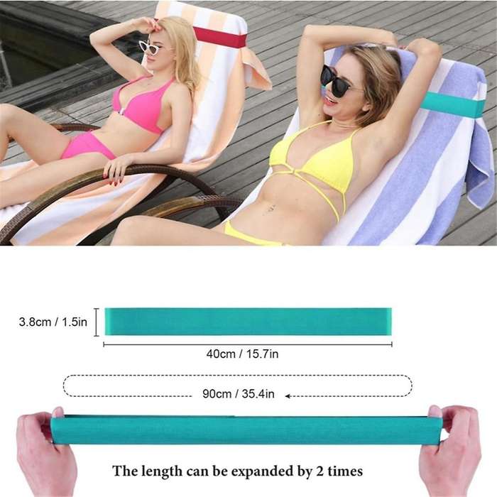 Beach Towel Bands (4 Pack),Beach Chair, Pool Chairs & Cruise Ship Essentials,the Better Towel Chair