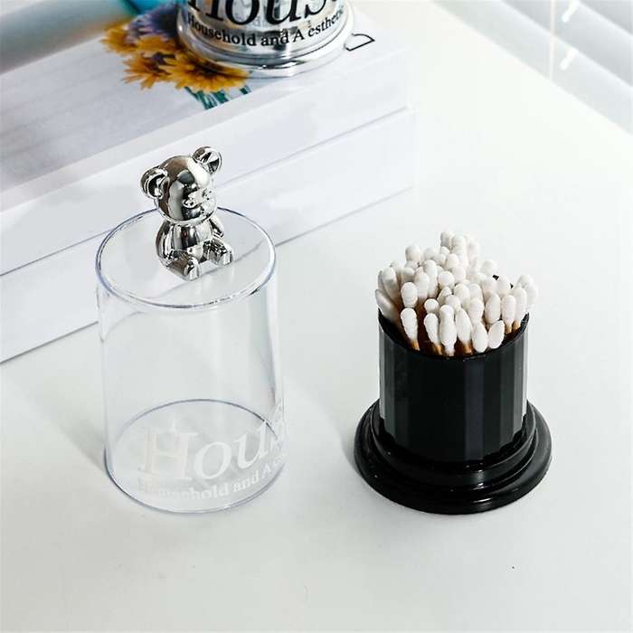 Bear Toothpick Box Cotton Swab Storage Box Toothpick Holder Container Toothpick Dispenser Kitchen St