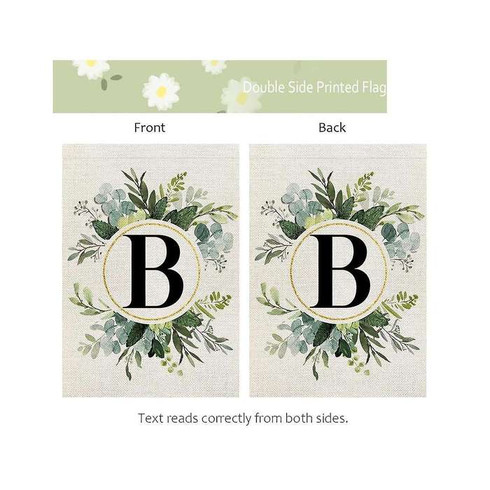 Beauty B Garden Flag Floral 12x18 Inch Double Sided for Outside Small Burlap Family Last Name 3pcs