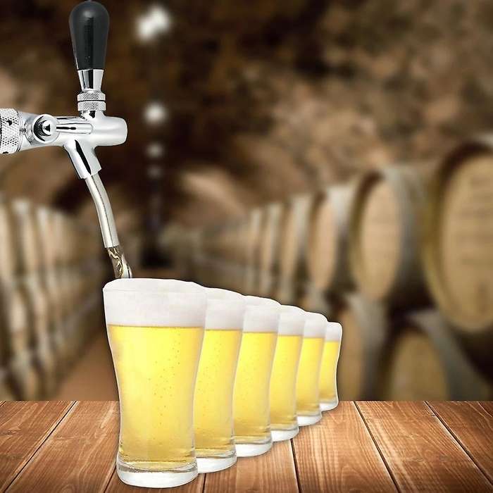 Beer Tap Adjustable Flows Chrome Draft Beer Tap G5/8 Shank Long Stem Home Brew Beer Taps with Ball L