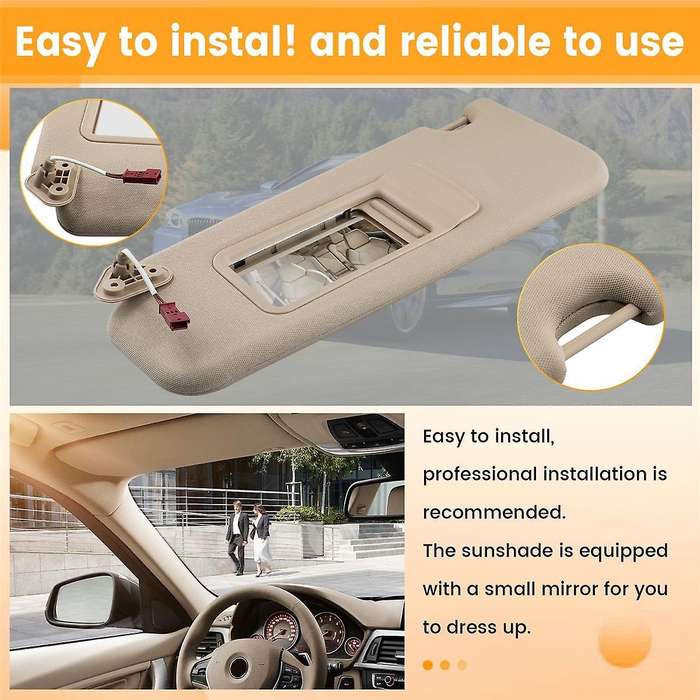 Beige Car Front Sun Visors for 3 SERIES E90 E91 X1 E84 Left 51167252009