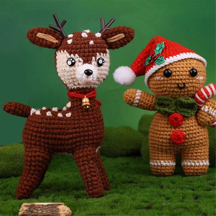 Beginner Crochet Kit Succulent Christmas Series Crochet Kits with Instruction Tutorials Video Tutori