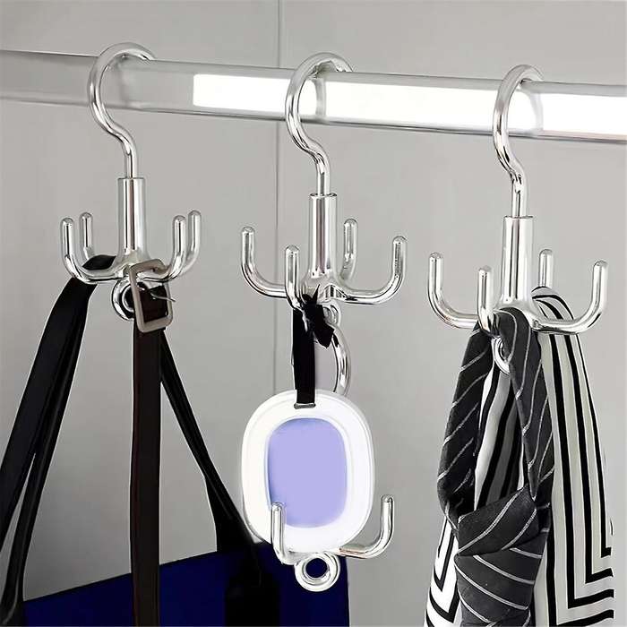 Belt Hanger Tie Rack, 4 Pack Closet Organizer, Storage Hook for Belt, Scarf, Hat,Handbag, Shoes,Bra