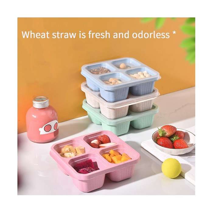 Bento Box-reusable 4-compartment Meal Prep Containers,perfect Food Storage Containers, Compact and S