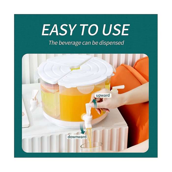 Beverage Dispenser with Spigot 360 Removable Plastic Dispenser, with Dust-proof Lid & Big Capacity