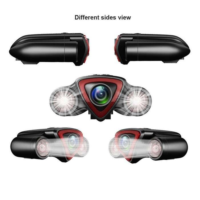 Bicycle Driving Recorder Camera with Dual Lights Support WIFI GPS Track Bike Accessories Rear
