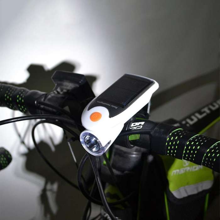 Bicycle Solar Headlight Taillights Set Solar Powered Led Headlight Taillight Combo Cycling Lamp Warn