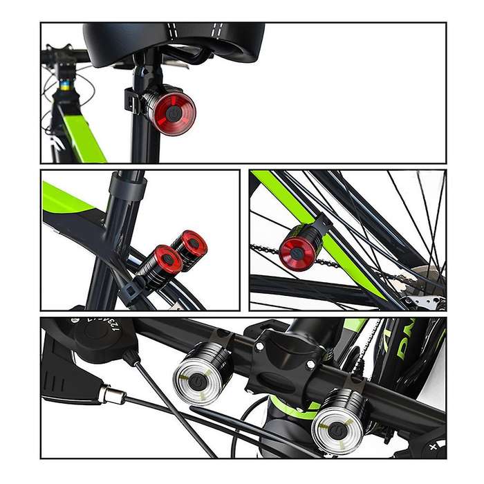 Bicycle Taillight Aluminum Alloy Helmet Light Night Riding Warning Light Mountain Bike LED Headlight