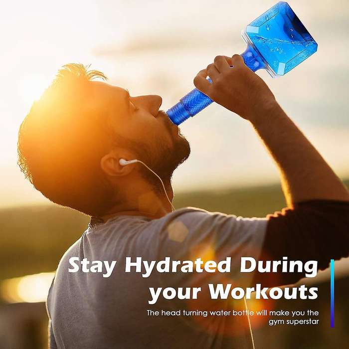 Big Capacity 1.7L Portable Sport Gym Workout Travel Drinking Large Hammer Shaped Water Bottle Cap Fi