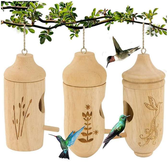 Bird House Bird House Outdoor Hanging, Gardening Gift, Home Decoration Bird Nest(3PCS)