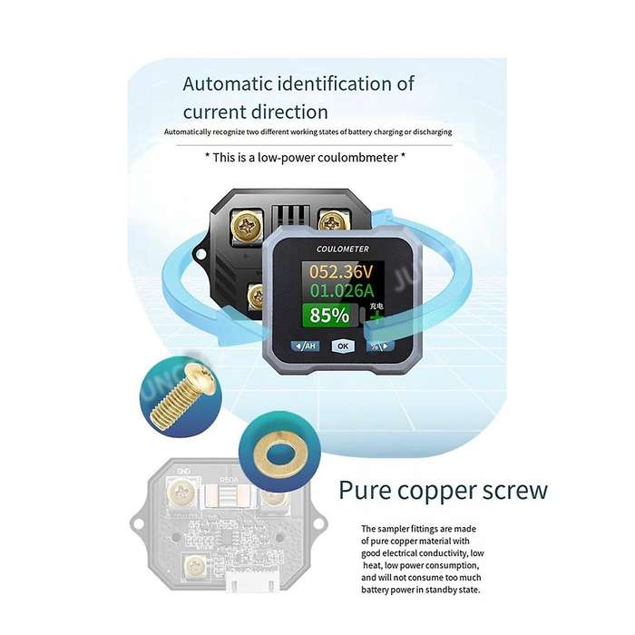 BL140F Coulometer Power Meter DC10-100V 0-400A Waterproof Battery Meter for RVs Yachts Dedicated Ene
