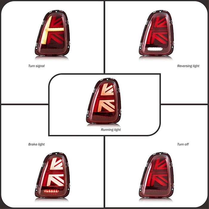 Black 12V LED Rear Tail Light Assembly Turn Signal Light for MINI R56 R57 R58 R59 07-13 Brake Stream