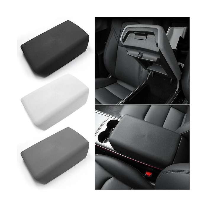 Black Armrest Cover Center Console Protective Pad Car Decorative Sticker Car Supplies for Model3/y