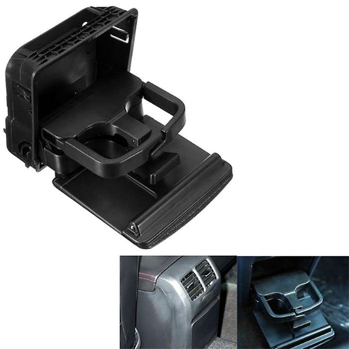 Black Car Console Armrest Rear Cup Holder Box for Golf MK5 MK6