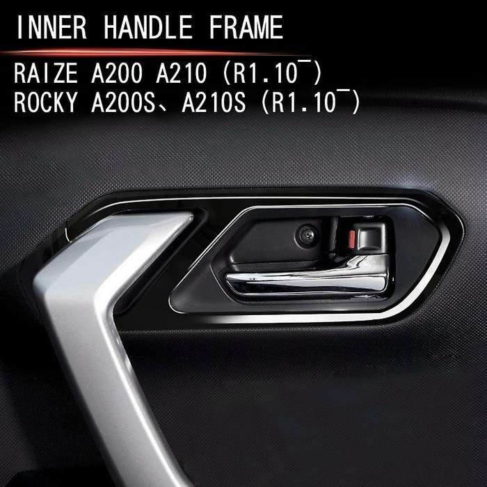 Black Car Door Inner Handle Decorative Cover Inner Door Bowl Trim Frame for RAIZE 2021
