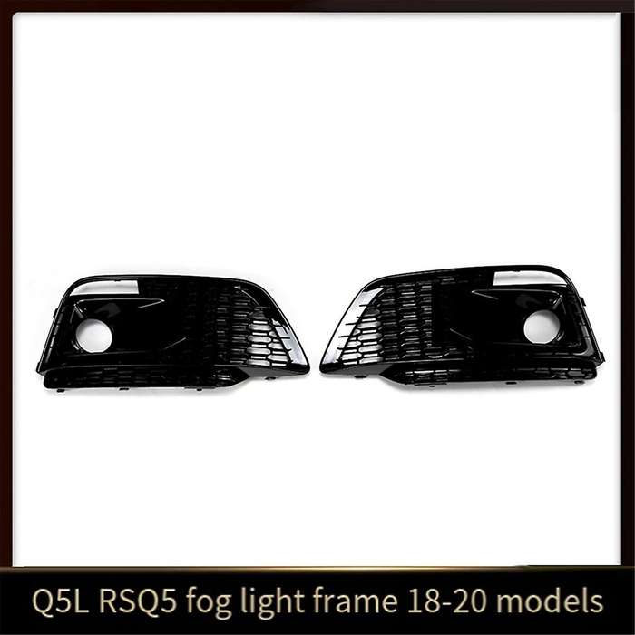 Black Car Front Bumper Grille Fog Lamp Light Cover Grille for Q5L 2018-2020 RSQ5 Style Grill