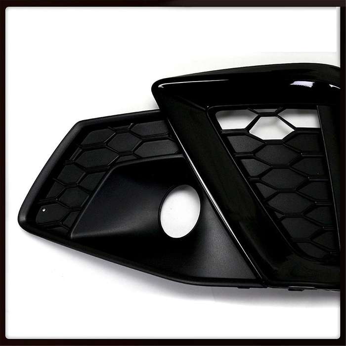 Black Car Front Bumper Grille Fog Lamp Light Cover Grille for A4 A4L 20-21 Sport