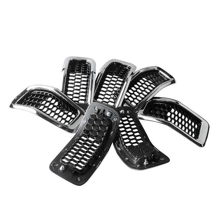 Black Car Front Insert Mesh Grille Decoration Cover Front Radiator Inlet Grill Trim Cover for 2014-2