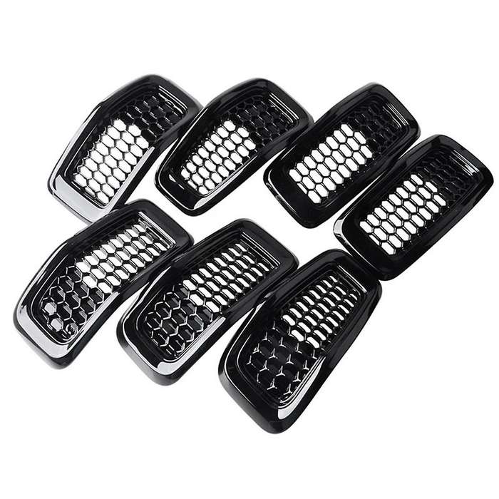 Black Car Front Insert Mesh Grille Decoration Cover Front Radiator Inlet Grill Trim Cover for 2014-2