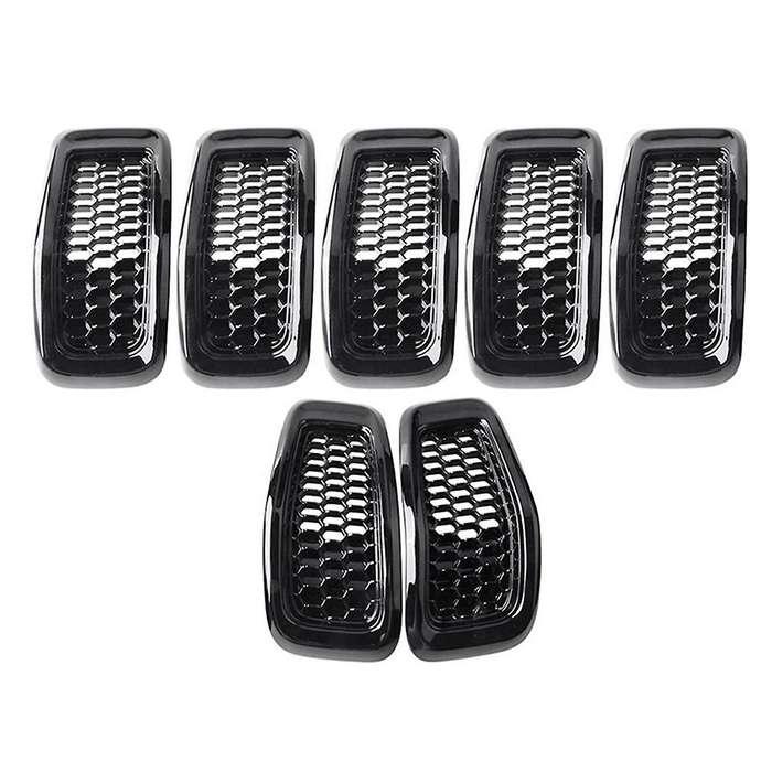 Black Car Front Insert Mesh Grille Decoration Cover Front Radiator Inlet Grill Trim Cover for 2014-2
