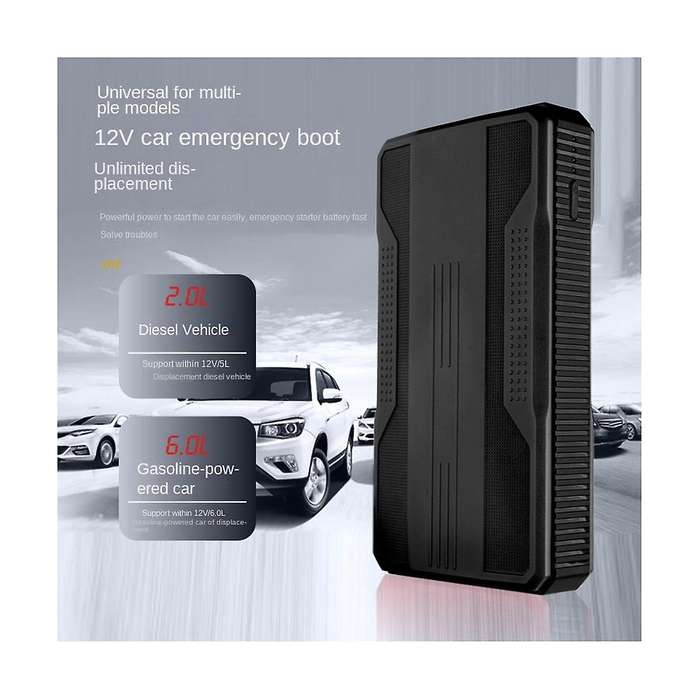 Black Car Jump Booster Battery Charger Equipment Car Power Bank Car Emergency Power Car Emergency P