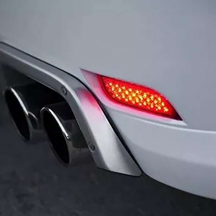 Black Car LED Rear Bumper Reflector Light Auto Driving Brake Fog Trim Tail Lamp for