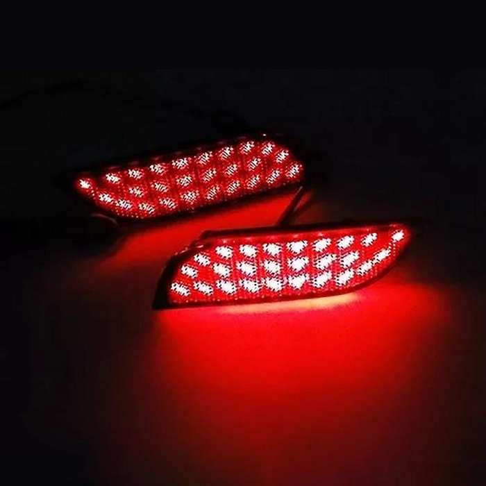 Black Car LED Rear Bumper Reflector Light Auto Driving Brake Fog Trim Tail Lamp for