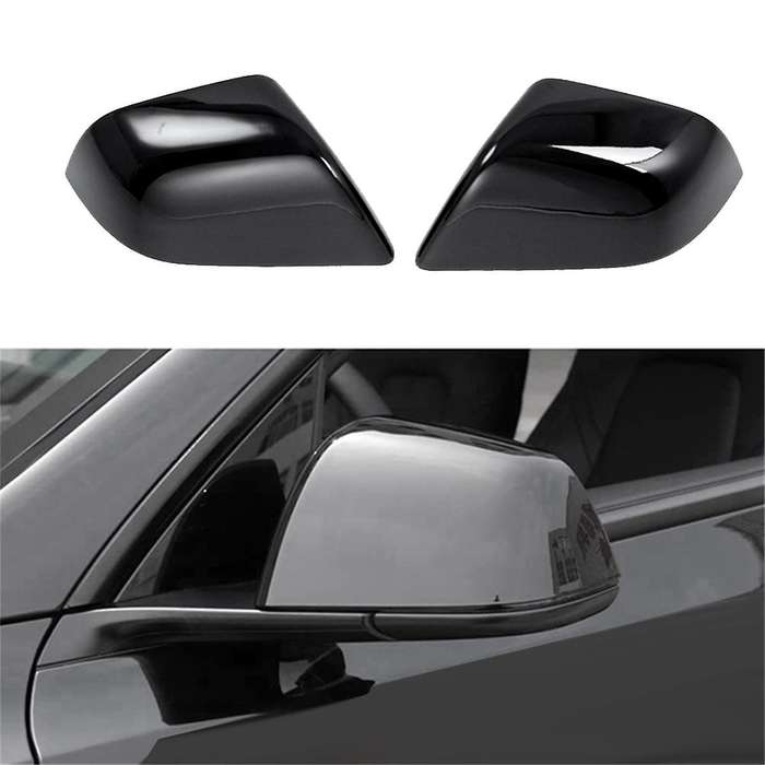 Black Car Rearview Mirror Cover Side Door Mirror Cover Cap for 2021-2023