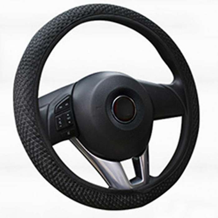 Black Car Steering Wheel Cover, Dust-Proof and Wear-Resistant, 15 Inches in Diameter, Suitable for V