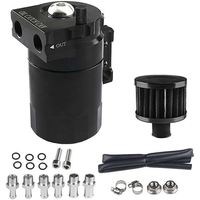 Black Car Universal 300ML Oil Breathable Can Engine Air Separator with Vent Hole Engine Air Oil Sepa
